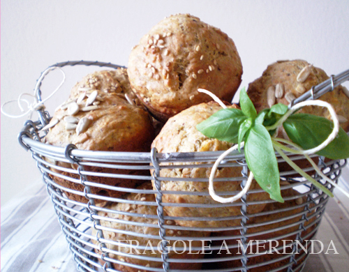 Muffins alle melanzane e basilico