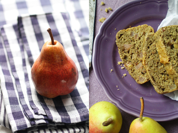 Cake al radicchio, pere e noci