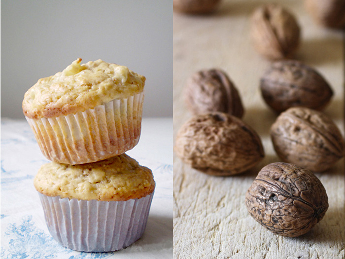 Muffins alle pere e noci tostate