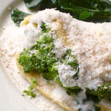 Omelette di broccoli e crema al parmigiano