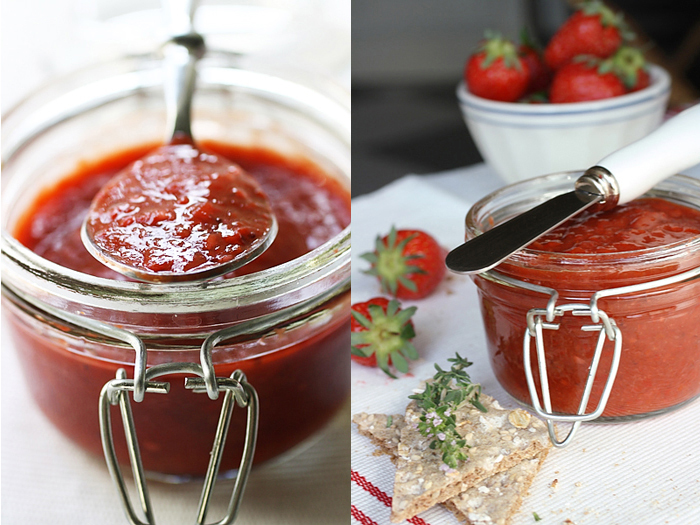 Un dip di fragole e peperoni per i crostini