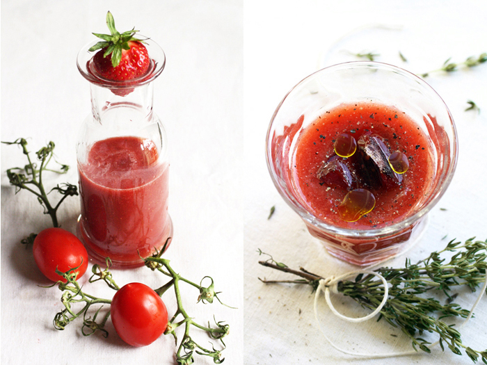 POmodori, fragole, basilico: tutto in un cicchetto!