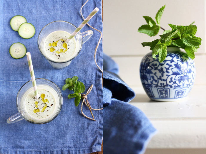 zuppa di yogurt, menta e cetrioli